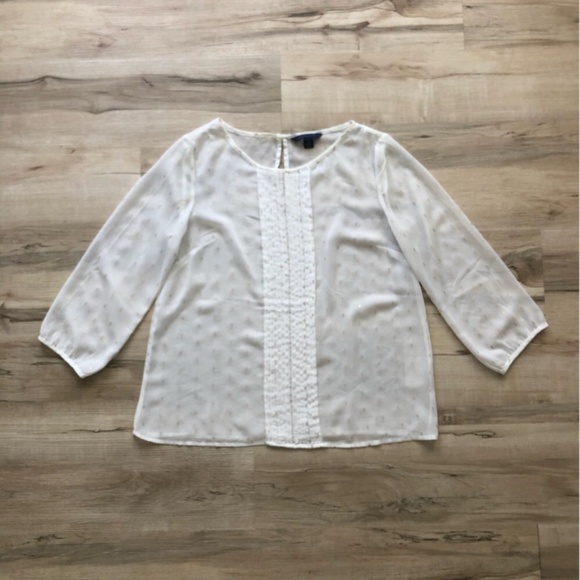 Tommy Hilfiger White Boxy Blouse with Relaxed Fit - Picture 1 of 7